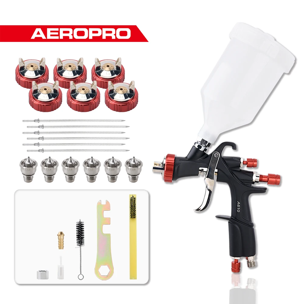 AEROPROLVLPSprayGunA610ProfessionalAirbrushForCarPneumatic