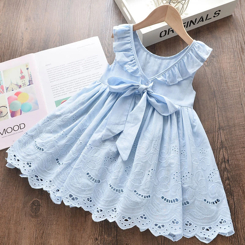 Keelorn Girls Dress 2022 Summer Kids Clothes Sleeveless Hollow Baby Princess Dresses For Baby Clothing Children's Vestidos 2-7Y family xmas outfits