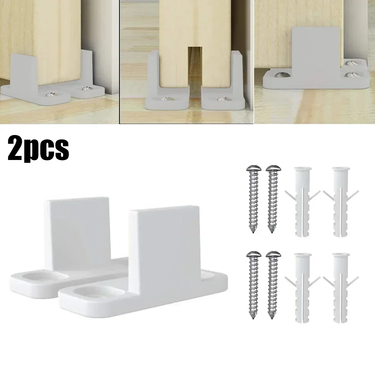 Plastic Sliding Bottom L-Guide Floor Guide Replacement for Sliding Barn Door Hardware Clip Door Hardware Accessories sliding door roller sliding door pulley 2pcs