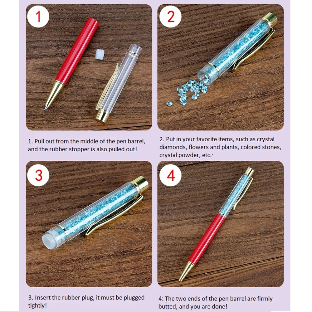 10pcs Creative Empty Tube Ballpoint Pens 14cm for DIY Glitter Epoxy Resin Crystal Bead Filled Ballpoint Pen Herbarium Pen Making