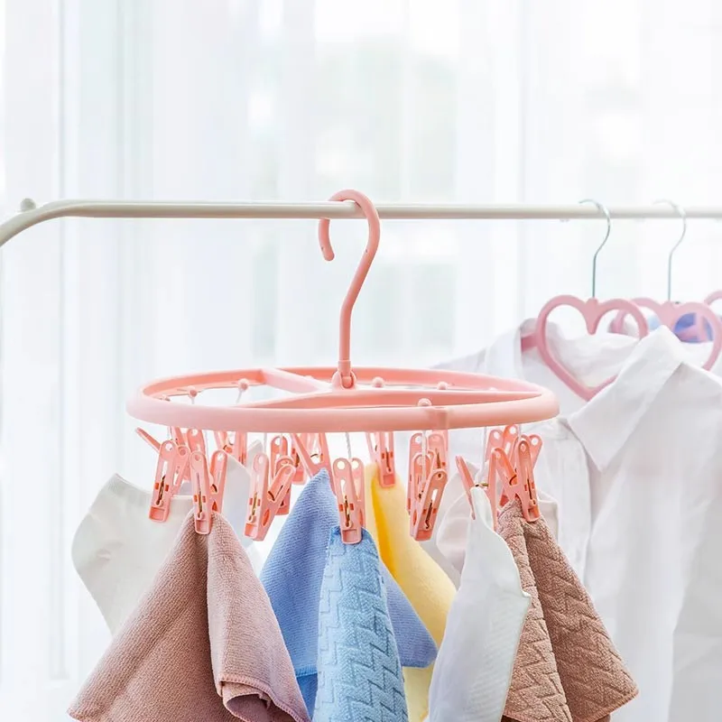 

Ultimate Space-Saving Solution: Multifunctional Round Plate Multi Clip Hanger for Organizing Underwear and Socks