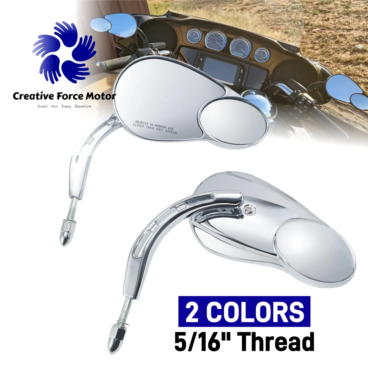 5/16 "motocyklowy lusterka wsteczne z podzieloną wizją dla Harley Suzuki Honda KAWASAKI Sportster Touring Road King FLHR electria przemieszczanie się po ulicy dziedzictwo Fat Boy akcesoria motocyklowe