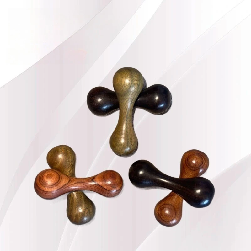Stress Relief Toys Wood Knucklebone Decompression Polishing Sandalwood Hand Spinner Anxiety Rotate Finger Gyro Gift