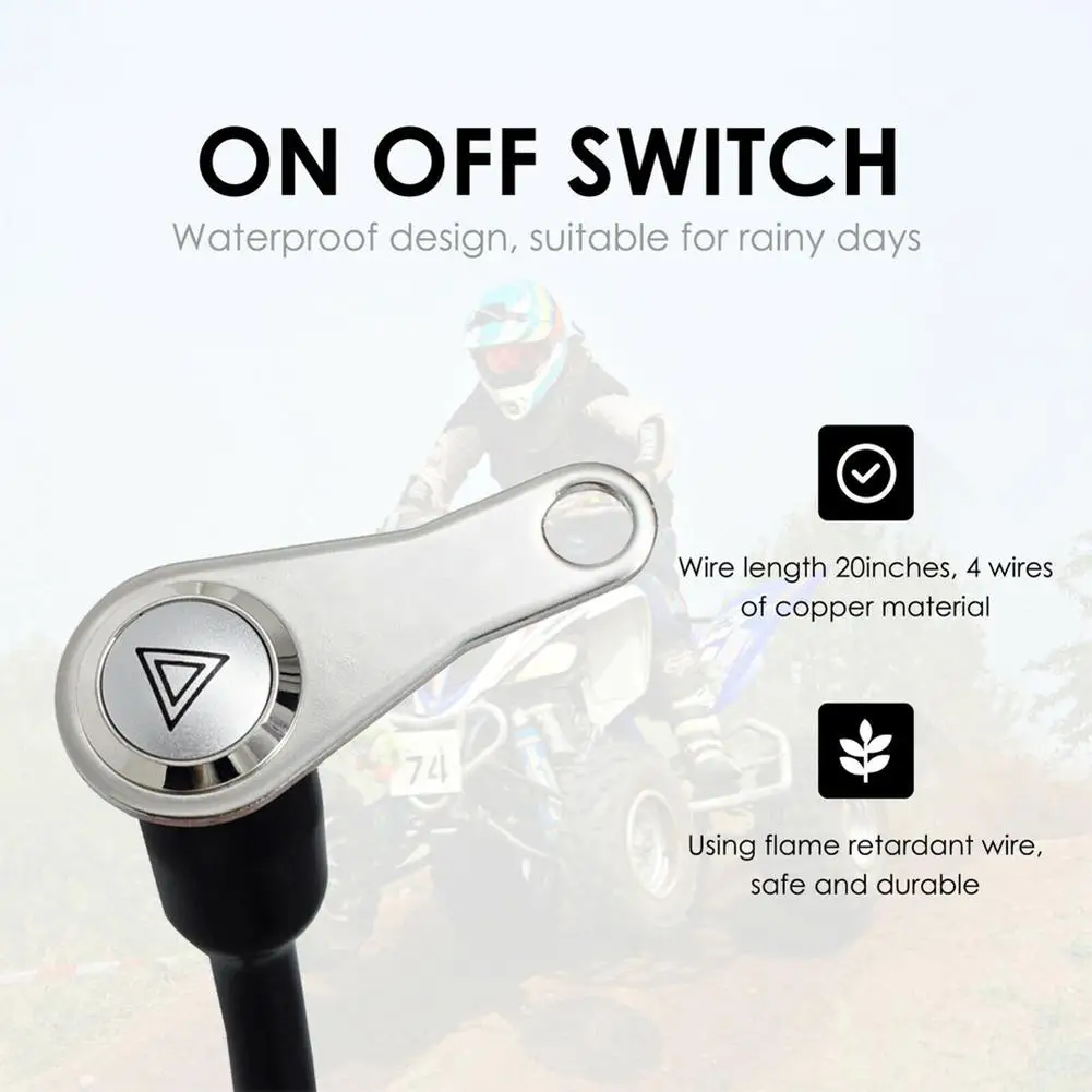 

12V Motorcycle Switch ON-Off Handlebar With Red LED Indicator Light Waterproof Button Headlight Warning Switches