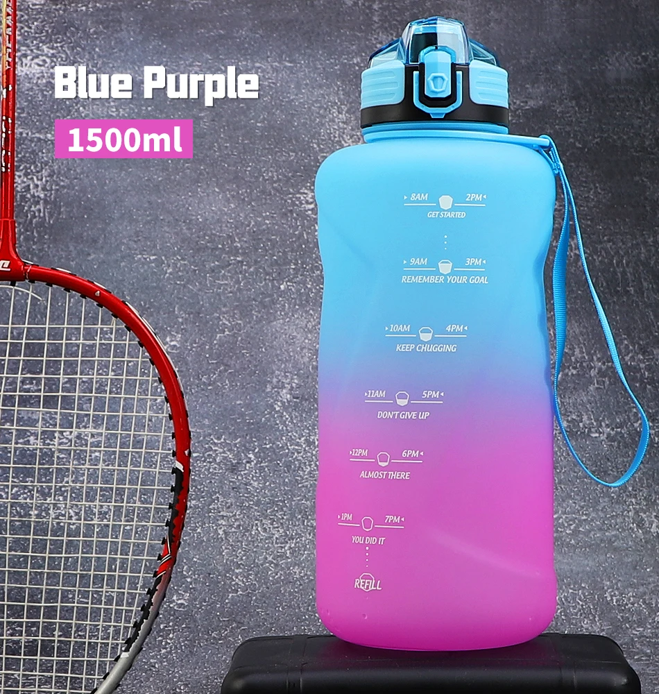 1500ML Sports Water Bottle Large Capacity Fitness With Scale Gradient Kettle Outdoor Plastic Portable Leakproof Water Bottle S370e0ff24f764363923f8d74389c50387