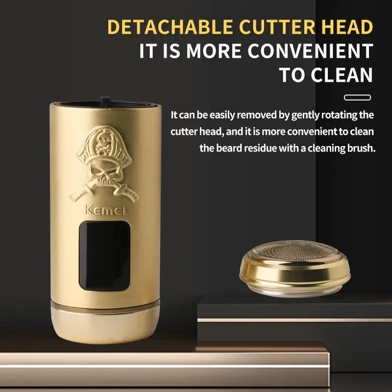 Kemei Professional Mini Electric Shavers Travel Portable Electric Razor Men USB-C Rechargeable Cordless Compact Shave for Home 2