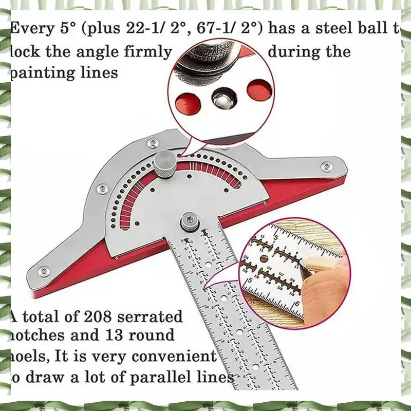 Professional Tool Woodworkers Edge Rule High Precision Protractors Angles Measure Tool Carpenter Tools