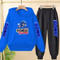 Kids 3-12Yrs Autumn Hoodie Anime Products Clothing Sports Pullover Sweatshirt+Pants Two-Piece Set Boys Girls Toddler Leisure Set