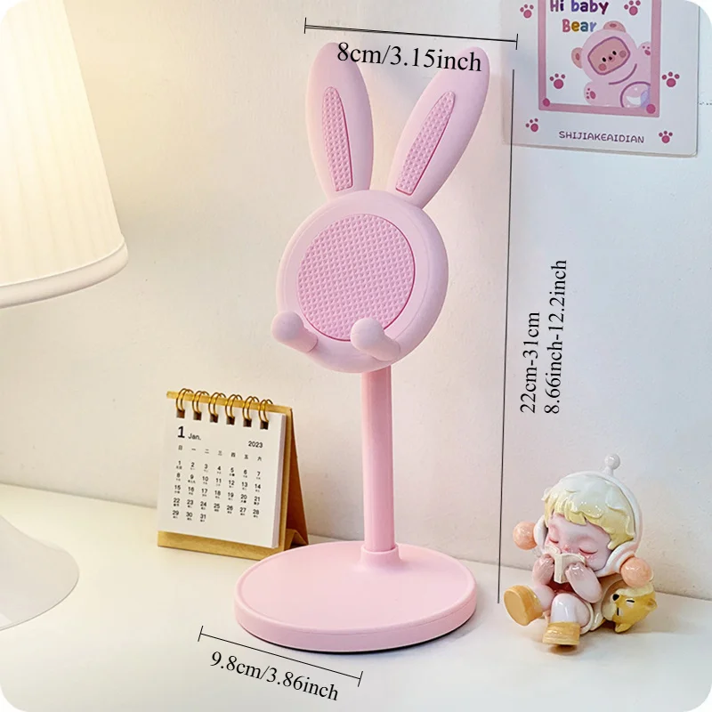 Niedlicher Hasen-Handyhalter, verstellbar, für iPhone, Samsung, Xiaomi, iPad und Switch, tragbarer Ständer für Schreibtisch, Büro und Zuhause_voghion.com