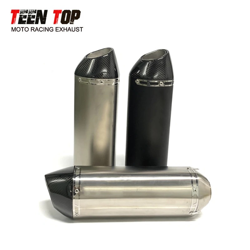 

51mm Universal Carbon Fiber Exhaust Muffler Escape Moto Tenere 700 Exhaust FZ6 TMAX 530 GSX-S1000 SV650 Muffler Motobike Elbow