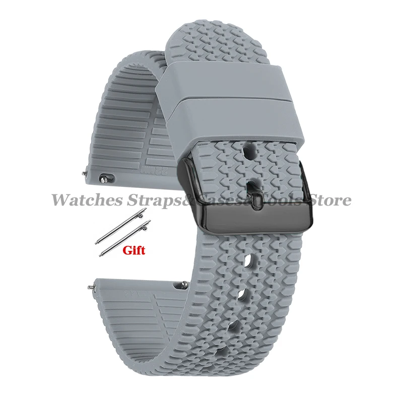 Premium Soft Silicone Quick Release Watch Band - Versatile Rubber Strap in Multiple Sizes
