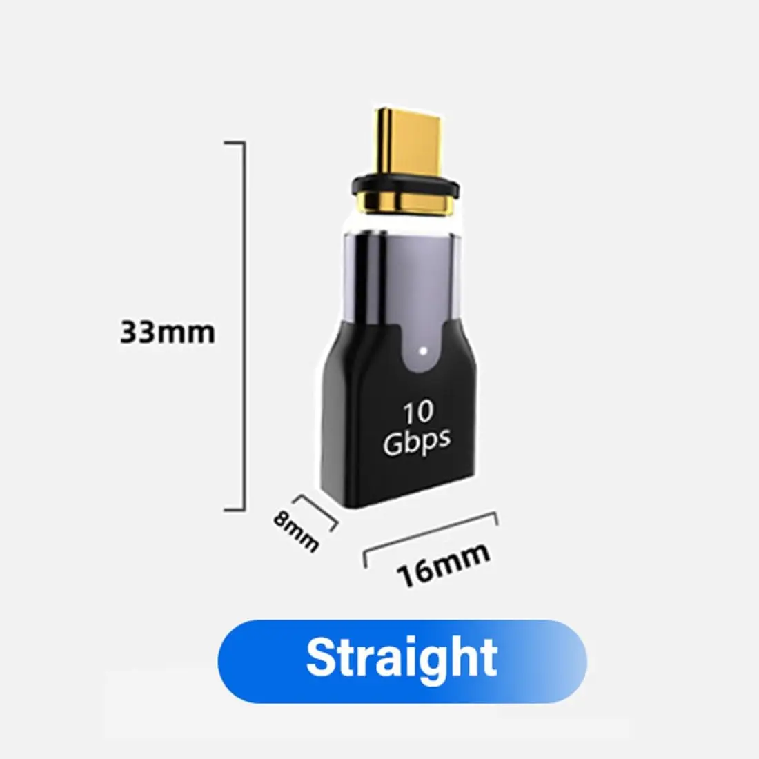 USB3.0-C타입 마그네틱 어댑터, USB C타입 수-USB 3.0 A 타입 암 스트레이트 10gbps 데이터 어댑터