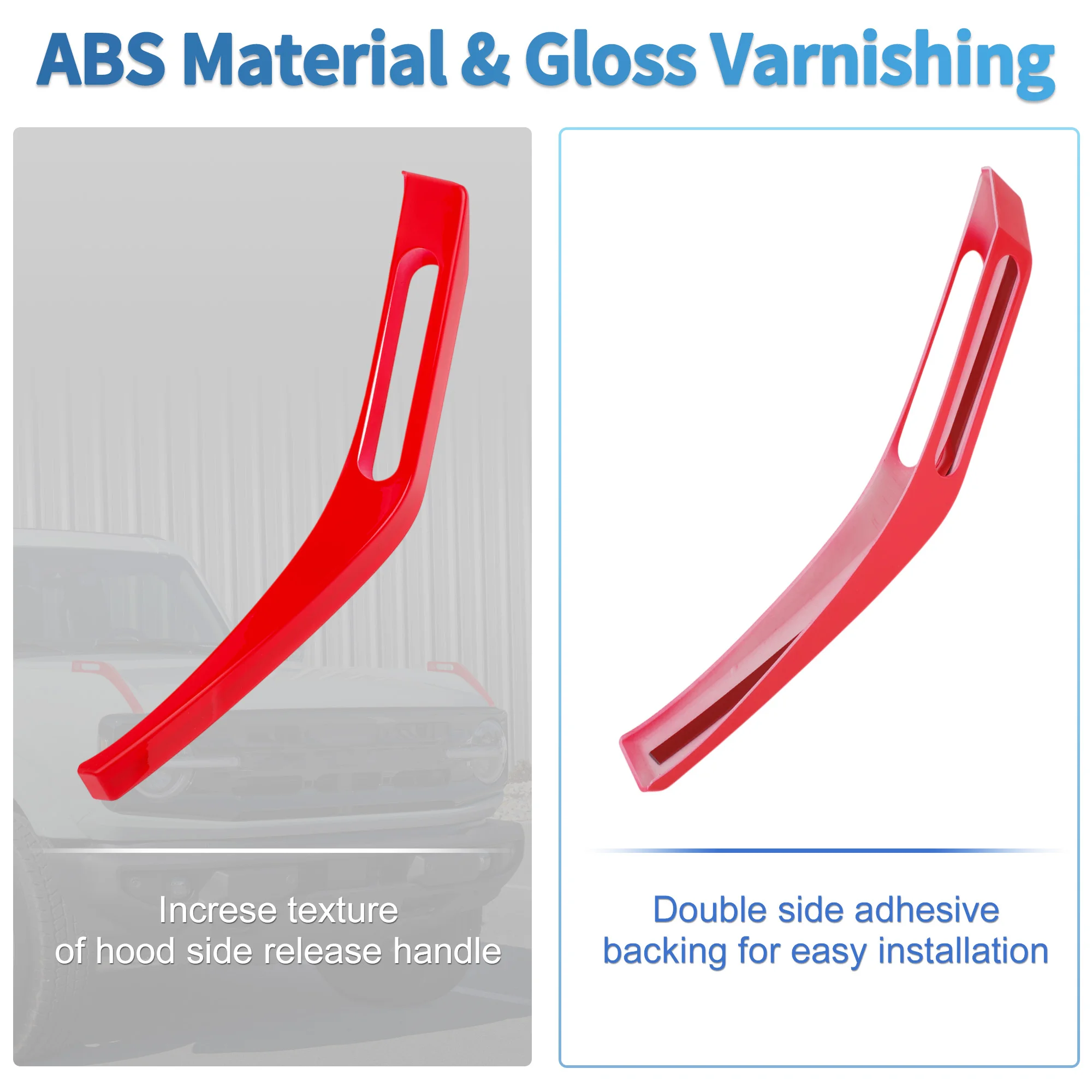 포드 브롱코 2021-2024용 UXCELL 엔진 후드 힌지 커버 후드 트레일 사이트 트림 레드