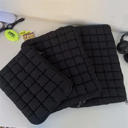 Quilted Puffy Laptop Sleeve - Stylish and Protective - 13 - 14 inch (Black)