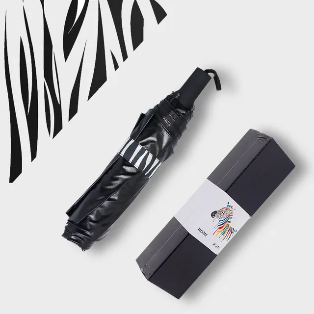 Esős ​​Napi Színváltó Esernyő Zebra És Időjárási 8 Csontos Vinil Fényvédő - Image 4