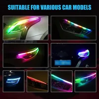Daytime Running Lights Car LED DRL Lamp Strip DRL Decorative  Light Auto Headlight Turn Signal Light RGB With Remote App Control 2