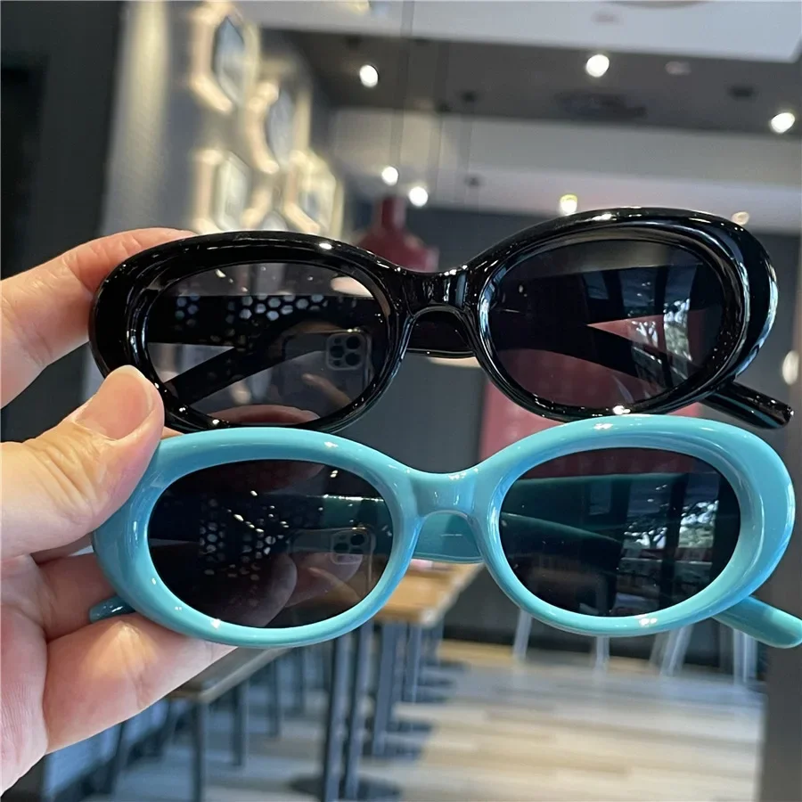 Elliptical Small Frame Children Sun Glasses Children's Sunglasses Fashion Simple Baby Sunglass Parent Child Sunscreen Glasses