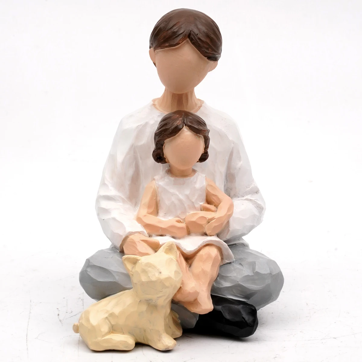 Family and Family Series Resin Statue Imitation Woodcut Desktop Decoration Christmas and Thanksgiving Gift Decoration Ornament