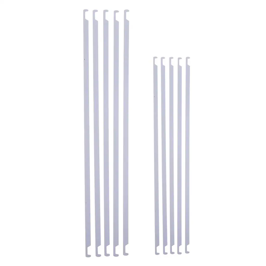 5-Pack Hanging File Folder Metal Rods Bars, White, 2 Sizes, Durable for Office File Document Organizer 2