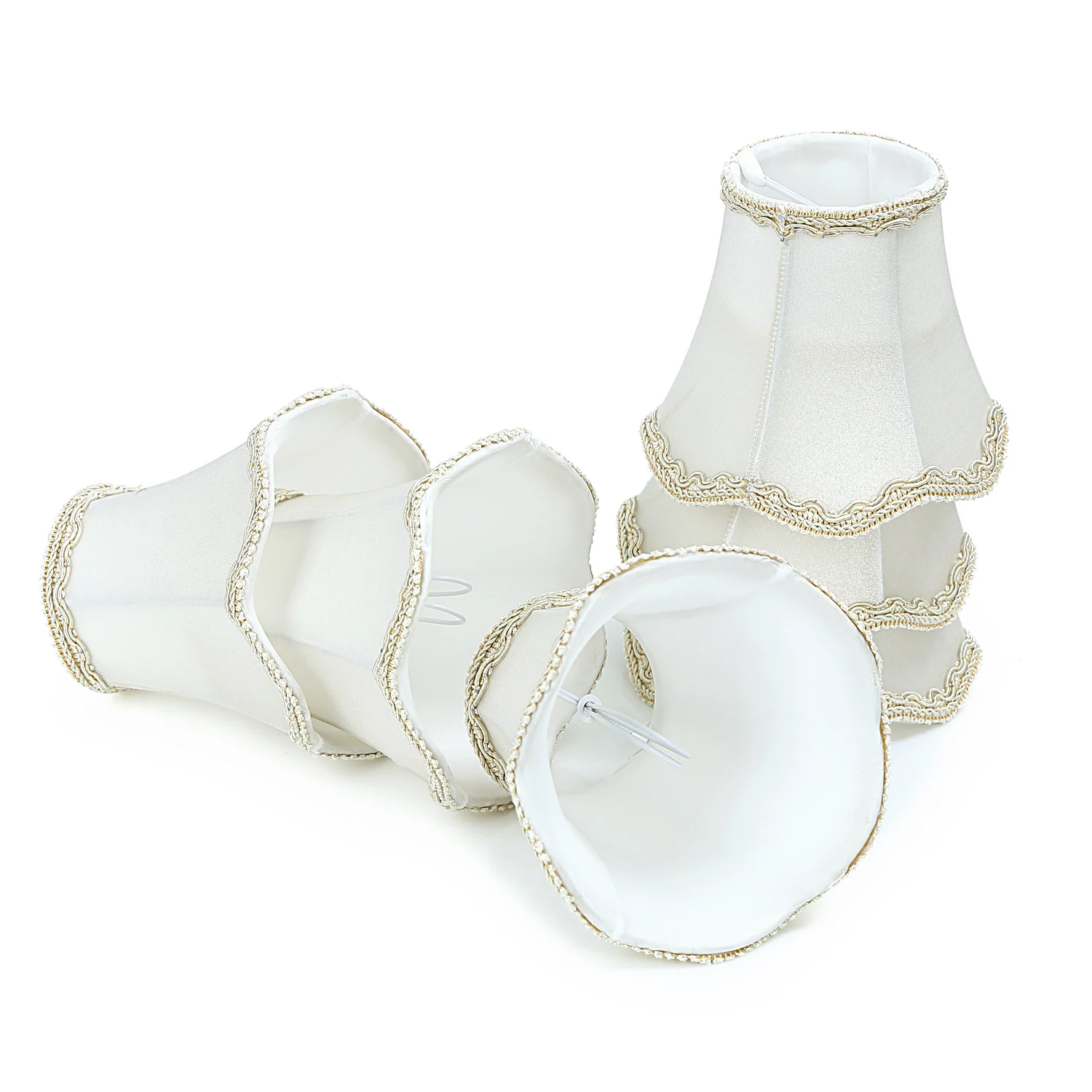 

Fuloon Modern European Style Cloth Fabrics Lampshade for Wall Lamp Candle Chandelier Table Lamp Shade Covers Clip On 6 Pcs Set