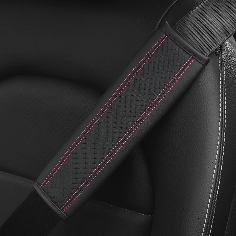 Premium PU Leather Seat Belt Shoulder Cover - Breathable and Protective Auto Interior Accessory