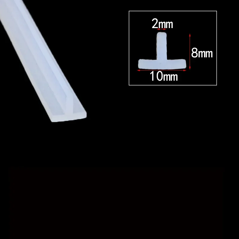 T Shape Silicone Sealing Strip Rubber 1m/5m/10Meter Waterproof Heat Resistant