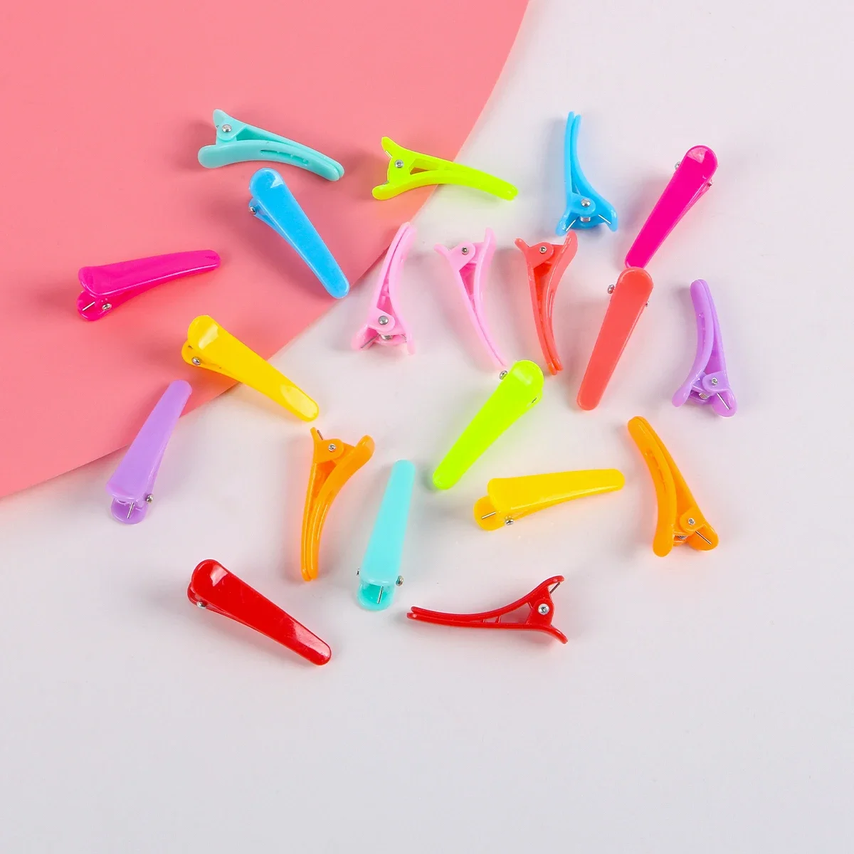 20Pcs Duckbill 클립 캔디 색상 미용 DIY 머리핀 플라스틱 헤어 케어 ..