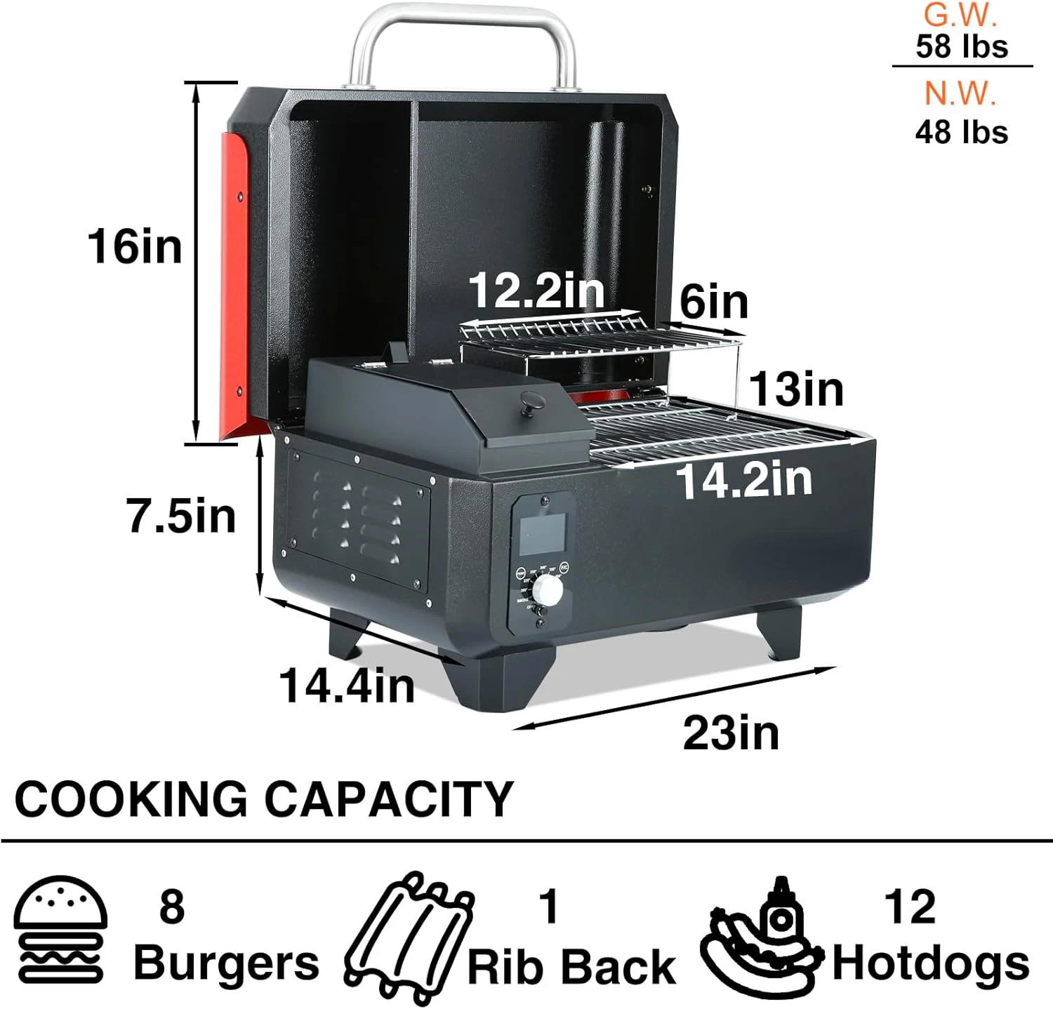 Portable Wood Pellet Grill and Smoker 3