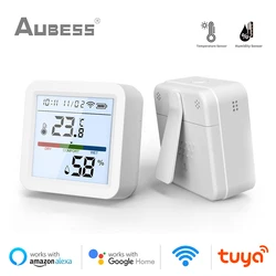 Tuya WiFi Temperature Humidity Sensor With Backlight Indoor Hygrometer Thermometer Detector Remote Works With Alexa Google Home