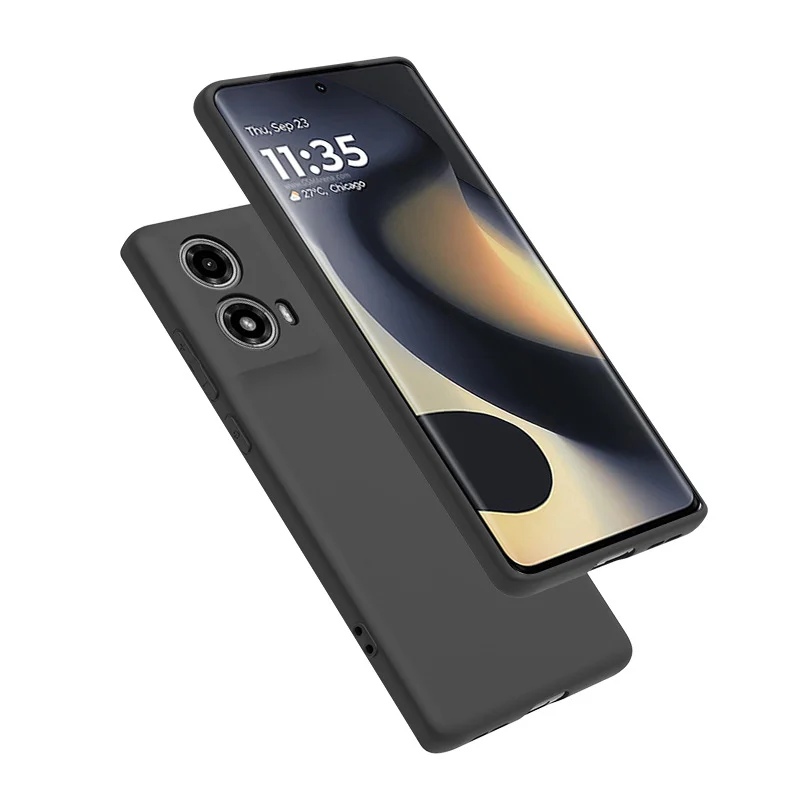 ل Moto G85 5G حافظة G 85 بولي يوريثان لينة أسود سل...