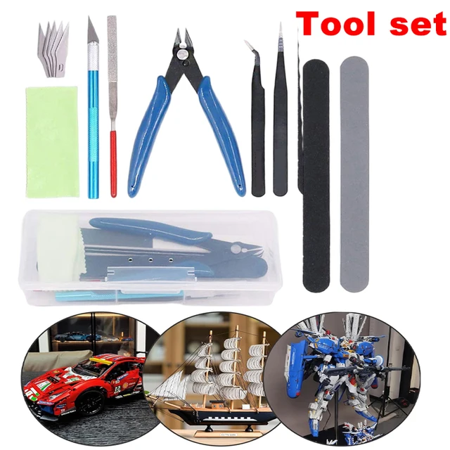 Yauhar 40-Piece Model Building Tool Kit For Gundam & Gunpla - Includes Pliers, Tweezers, Sanding Sticks & More