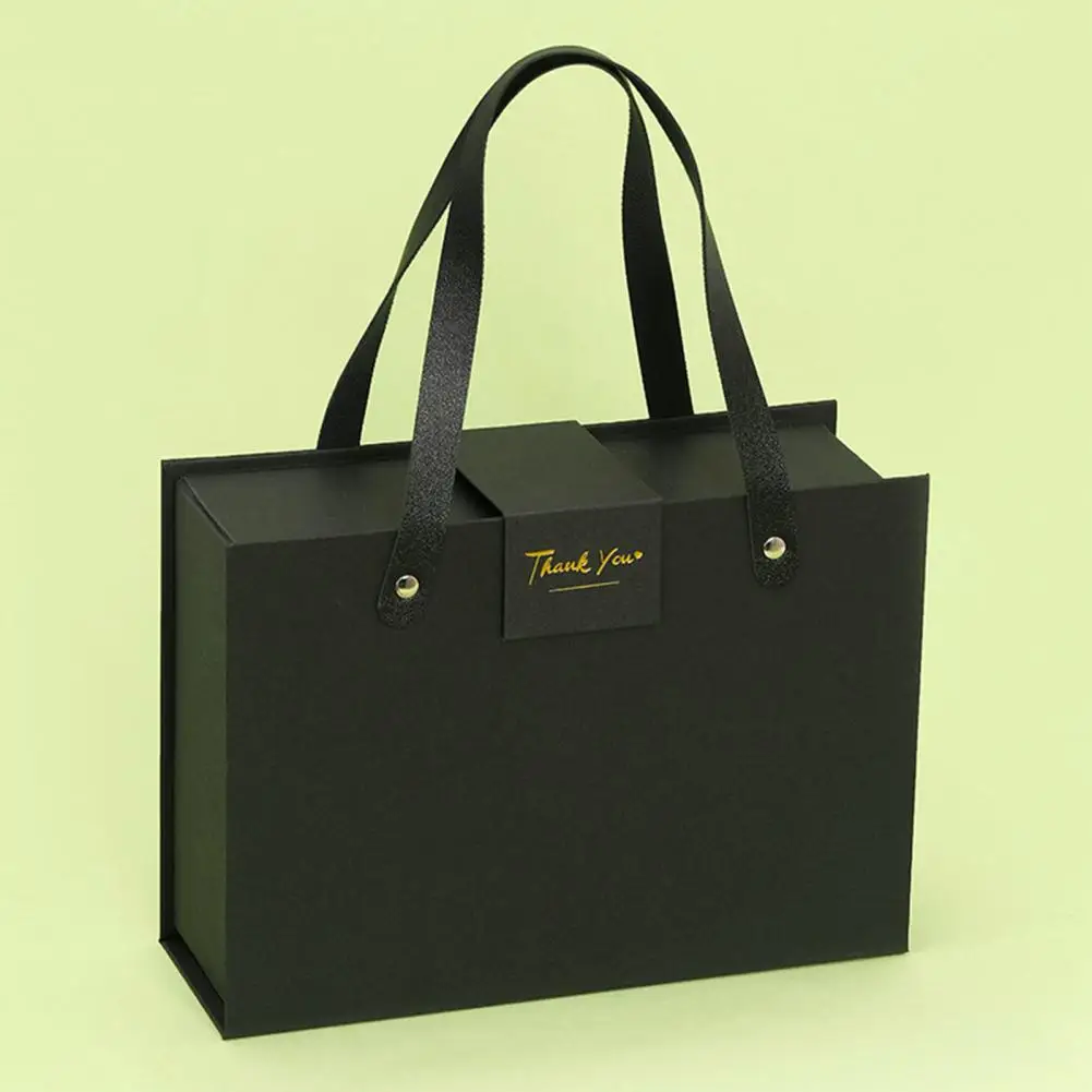 Flap Folding Gift Box with Hidden Magnetic Closure and Durable Handle – Rectangular han... - SKU FGB19472 - UGI Packaging