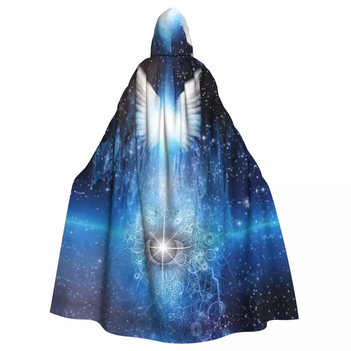 

Angel And Eye Of God Hooded Cloak Polyester Unisex Witch Cape Costume Accessory