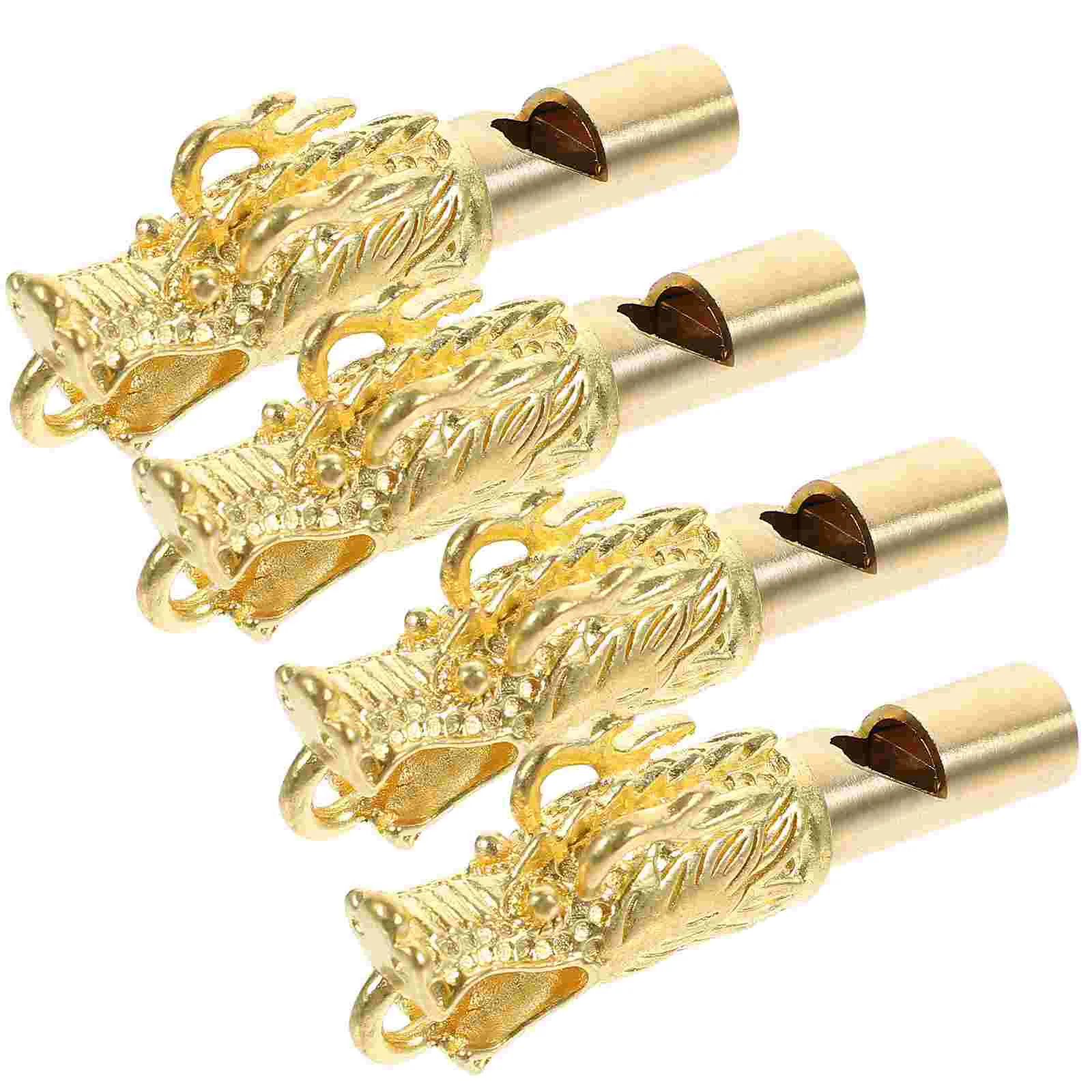 

4Pcs Portable Whistle Keychain Brass Hiking Whistle Dragon Whistle Decorative Camping Whistle