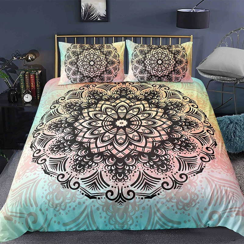 Juego De 4 Pc Doona Ropa De Cama Boho Indio Funda De Edredón