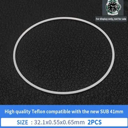 2Pcs Waterproof Watch Bezel Gasket Rubber Rings (Teflon For sub 41)