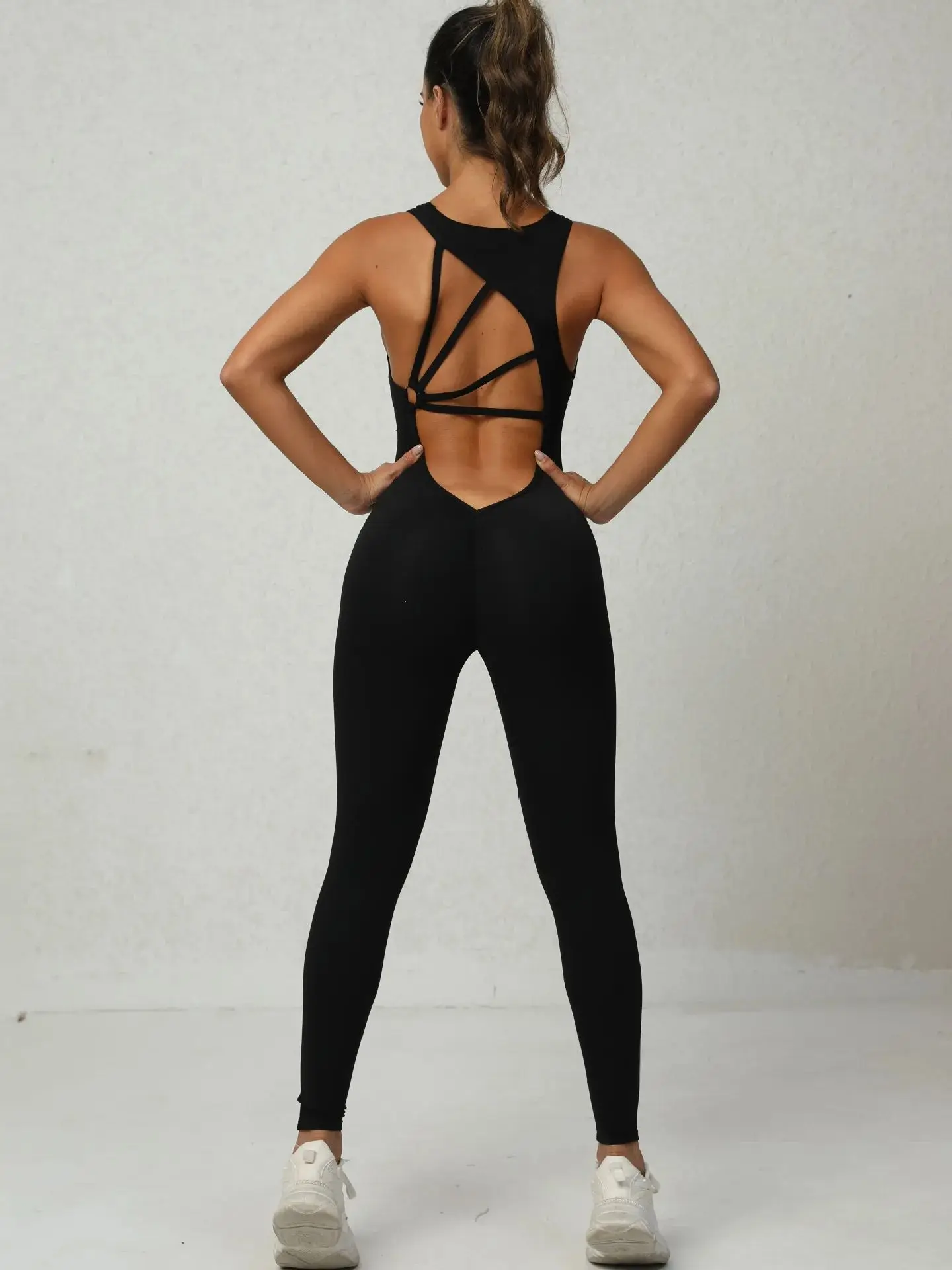 

2024 Gym Sports high Waist Sexy Elastic Leggings Slim Woman One-piece Butt scrunch Lift Ladies Runnging Exercise Yoga Jumpsut