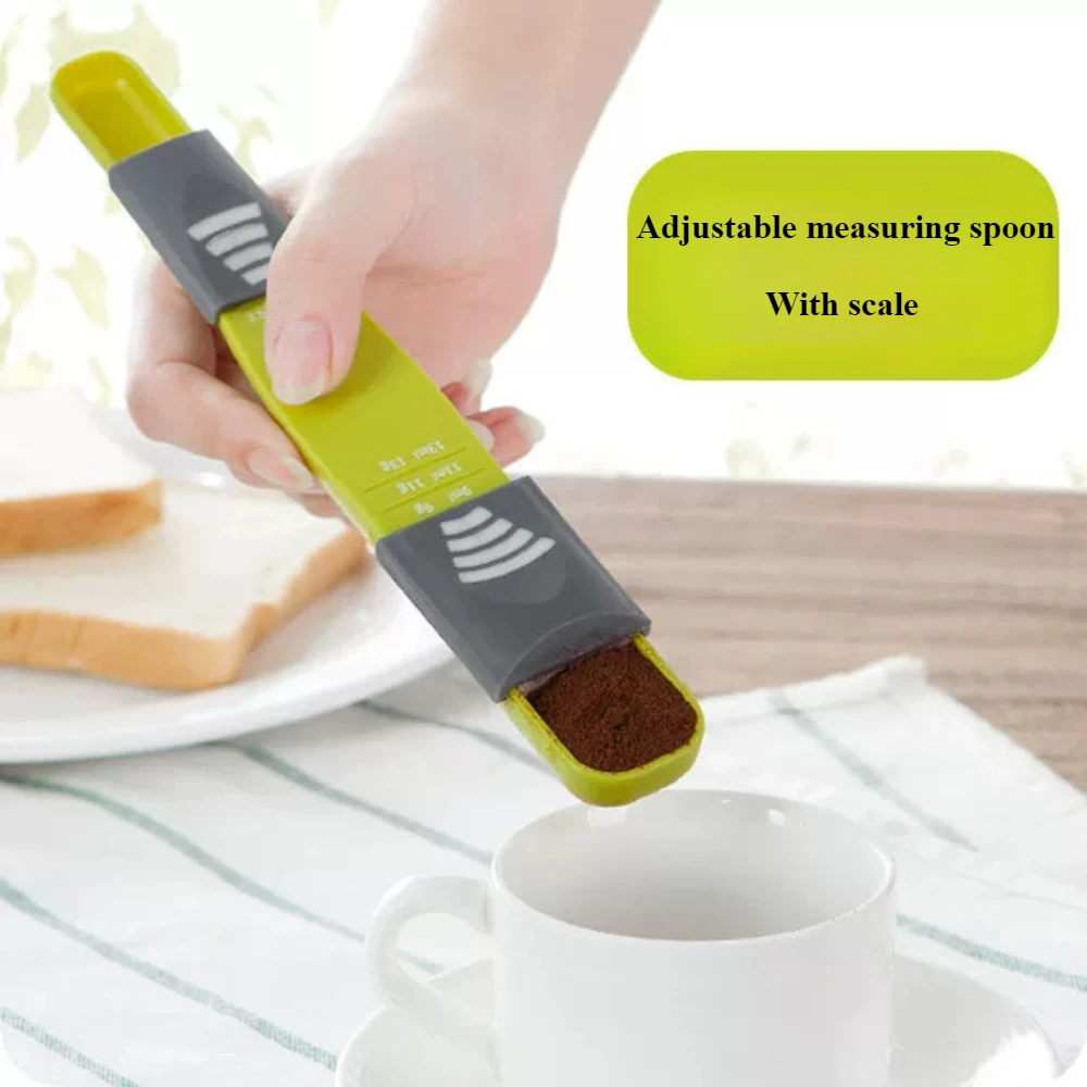 Adjustable Kitchen Scales Measure Cup Double End Eight Stalls Measuring Spoon For Salt Soup Coffee Tea Powder Kitchen Gadgets kitchen measuring spoons measuring spoon set electronic measuring spoon measuring cup and spoon set
