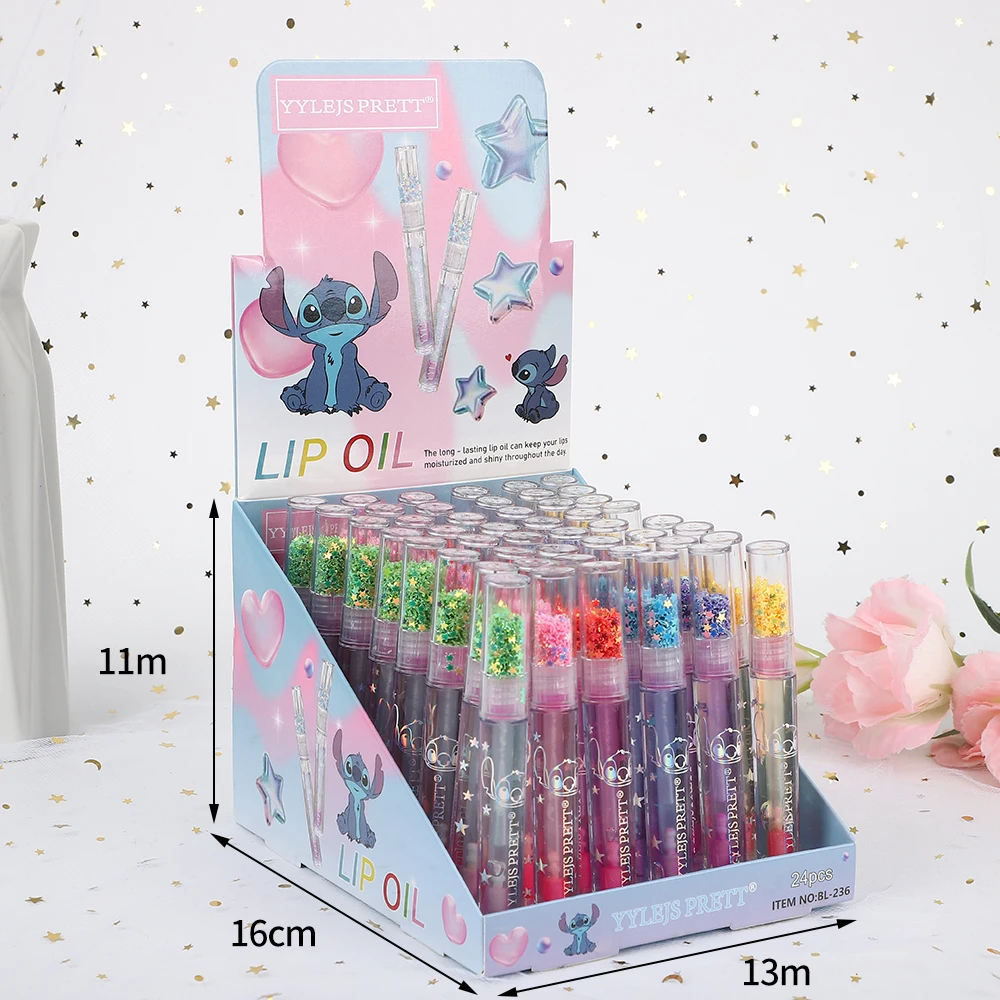 48Pcs Cartoon Shiny Lip Oil Lip Gloss Set Lip Tinted Girls Woman Natural Waterproof Moisturizing Lips Makeup Set 6