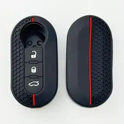 Silicone Key Case Remote Fob Cover (Red line)
