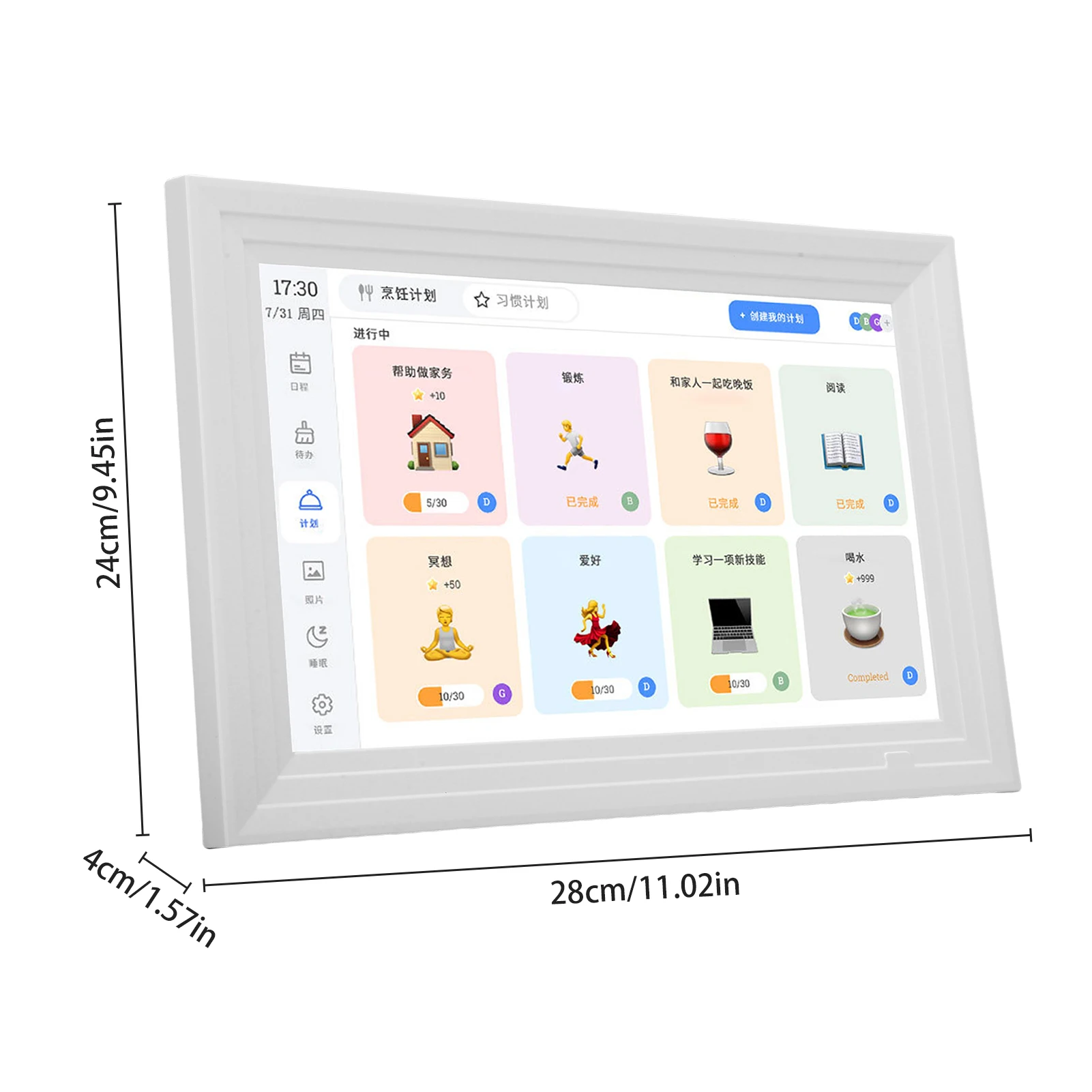 【HOT NEW】10.1inch IPS Full View LCD Screen Digital Calendar Planner Chore Chart Interactive Calendar APP Management for Family