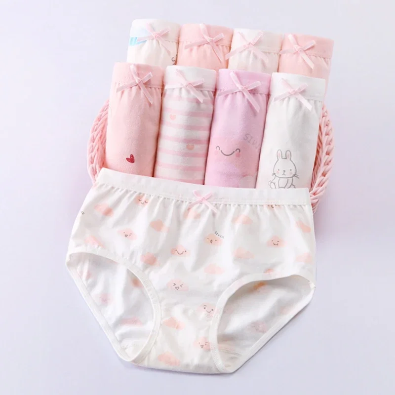 Girls Underwear Panties 4PCS Summer 3-8Y Cotton Soft Kids Thin Breathable Briefs Cute Knickers
