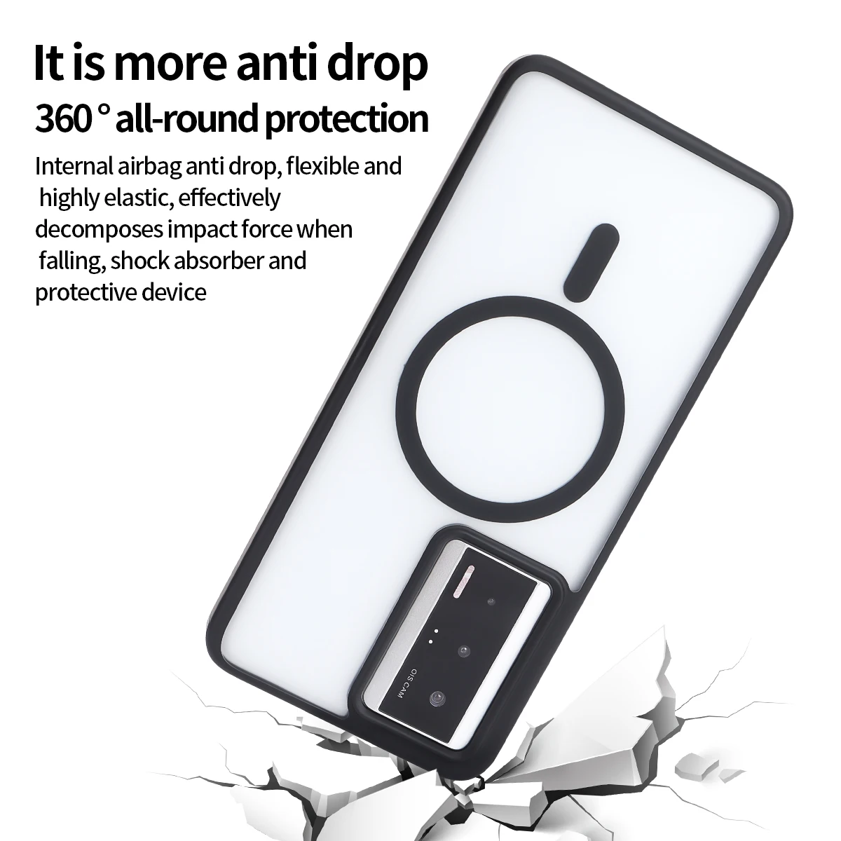 Luxury Matte Shockproof Phone Case with Magnetic Wireless Charging Compatibility