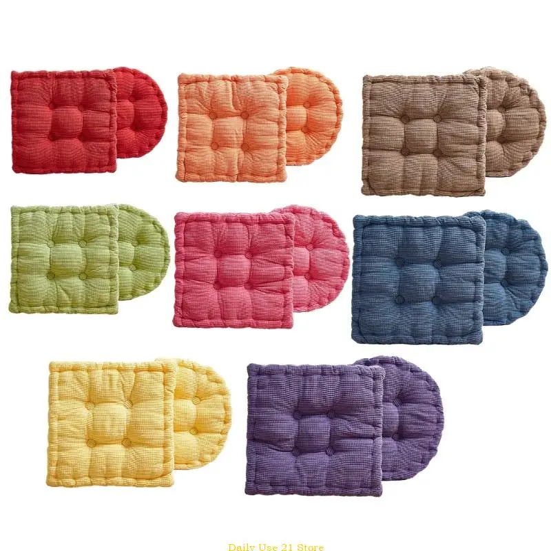 

Thicken Floor Pillow Solid Color Square Round Cushion Pad for Office Dining