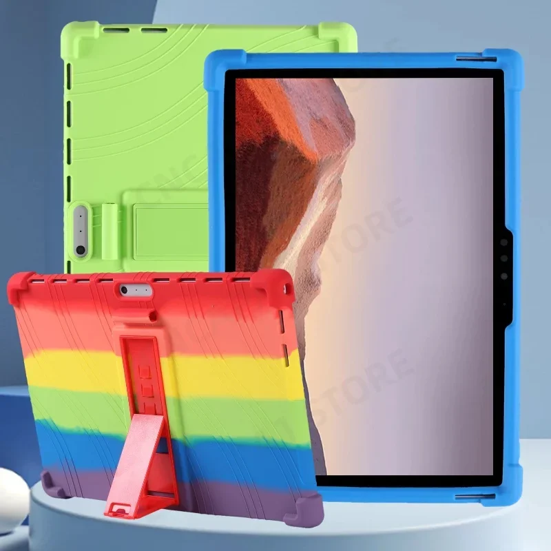 Per Microsoft Surface Pro 4 5 6 7 Plus 7 + 12.3 "Custodia In Silicone Per Tablet Pc Con Cavalletto
