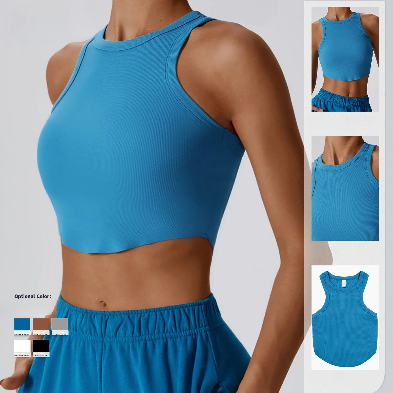 

Tight-fitting back yoga clothes breathable sports vest I-shirt with sleeveless fitness top inside tops