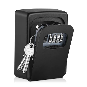Wall Mounted Key Organizer Lock Box 4Digit Password Security Lock Key Storage Waterproof Storage Box for Home Office Key Storage 1