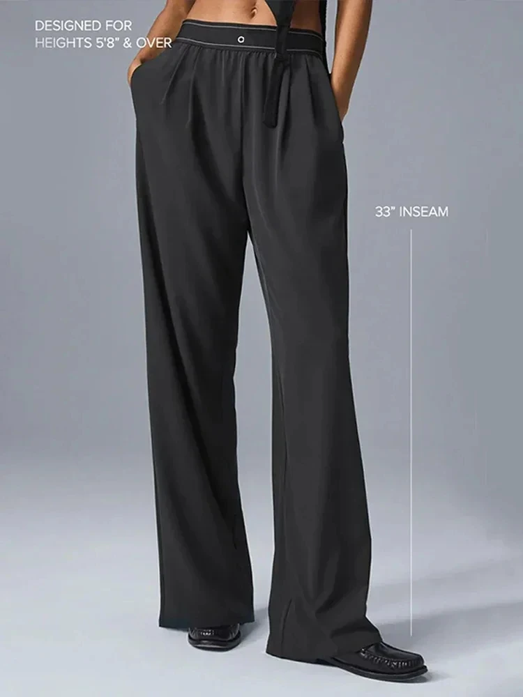 2025 اليوغا السراويل بنطلون الرياضة المرأة عادية ف...