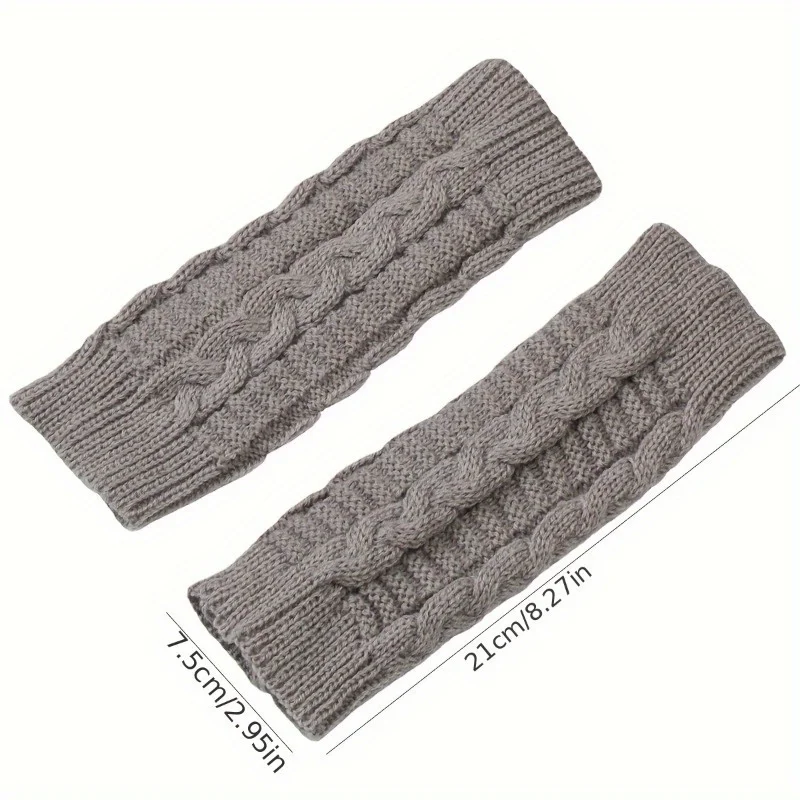 Comfortable Winter Gloves for Women - White Semi-Finger Gloves with Elastic No-Finger Design for Warmth, Stretchy and Comfortable - 3