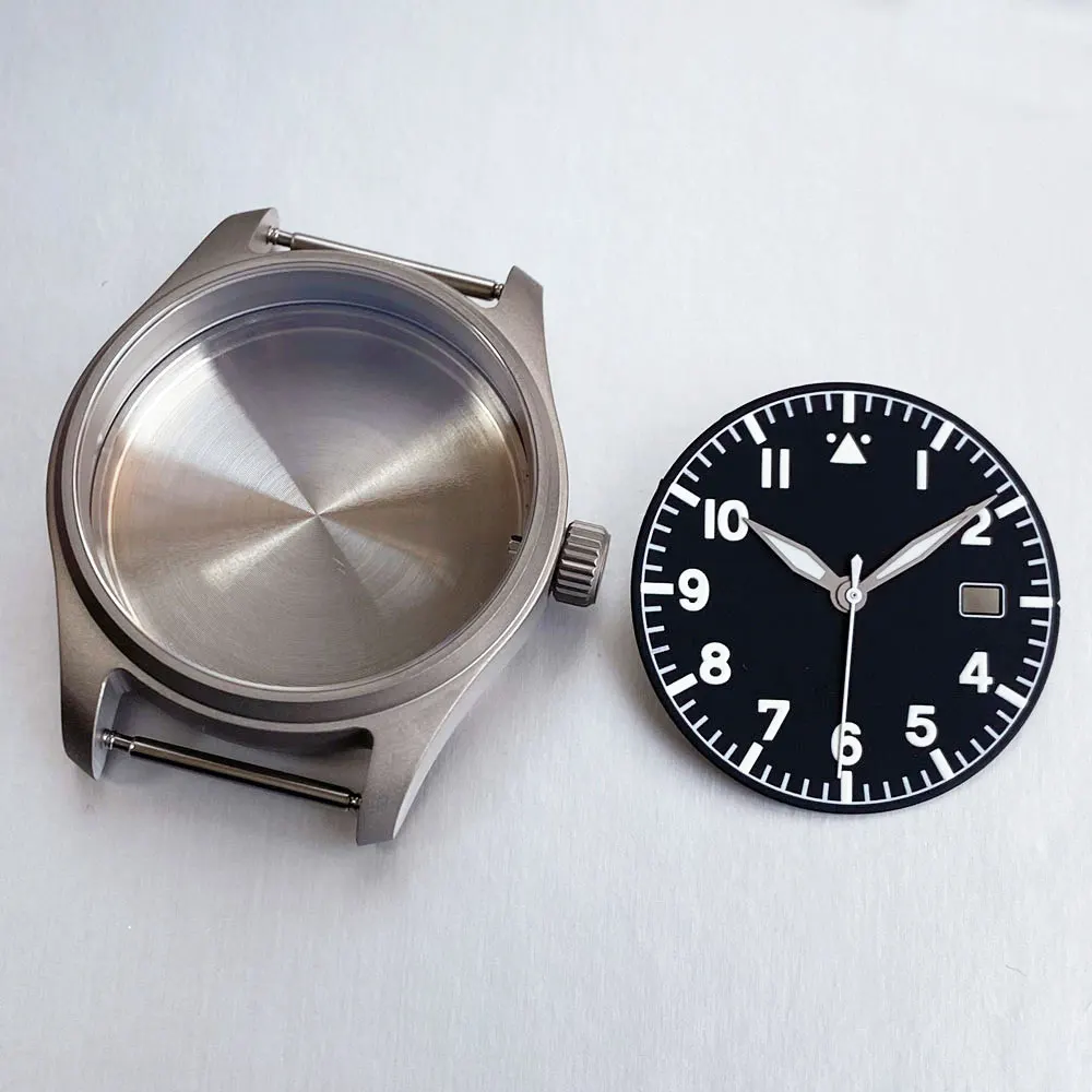 Titanium Pilot Watch Case with Sapphire 20Bar Dive Capability